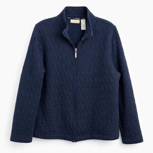 Coldwater Creek Quilted Pullover Jacket Size M | Light Blush Pink Half Zip Warm